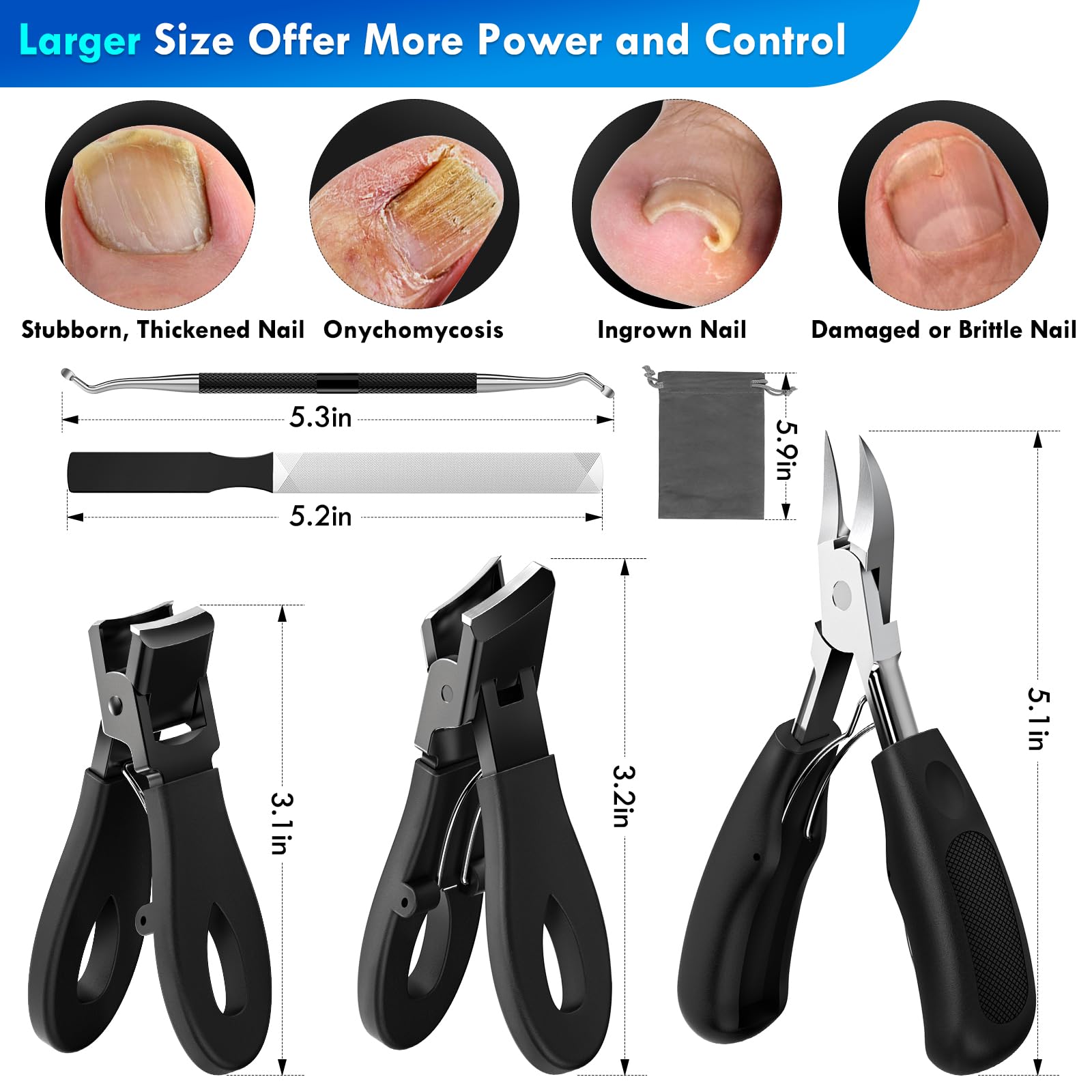 Nadadora 5 piece manicure set in storage pouch