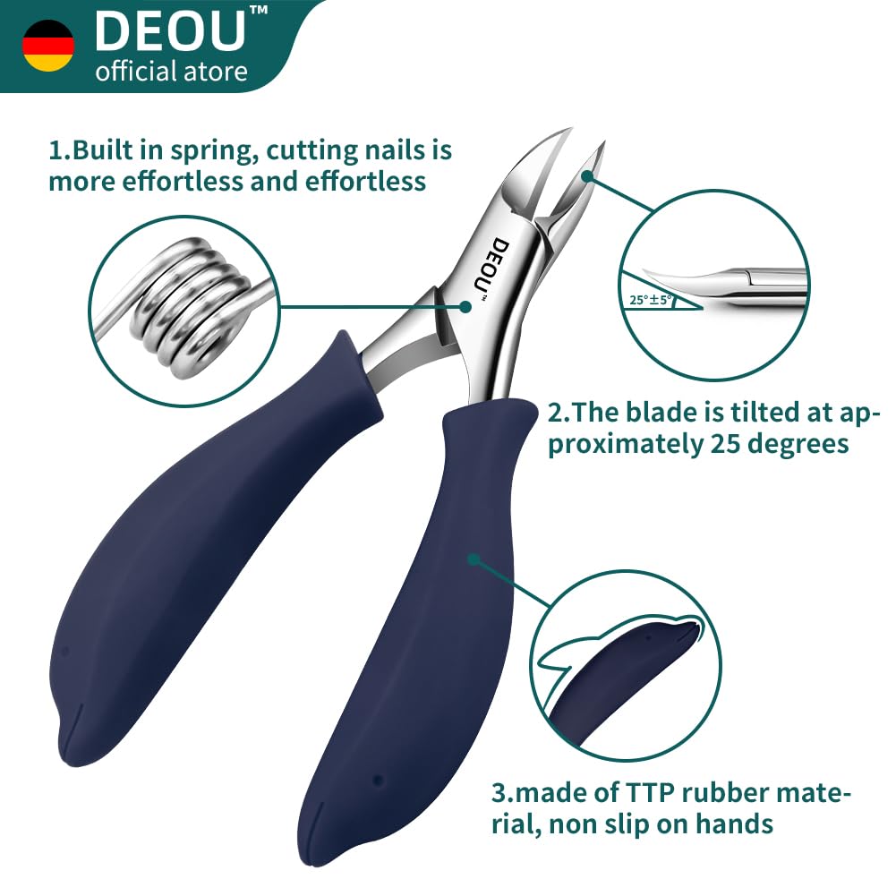 DEOU stainless steel pedicure tool set with nail remover