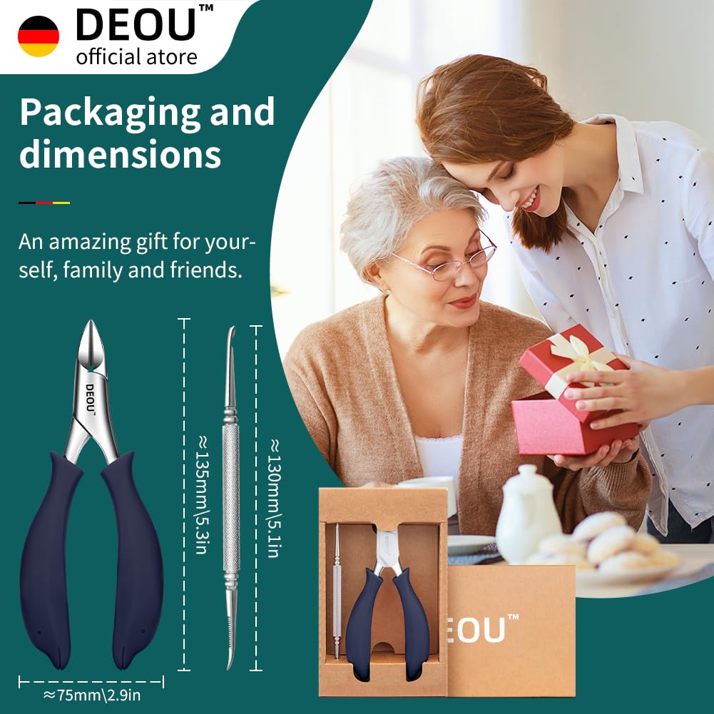 Full DEOU toenail clipper kit for thick and ingrown nails