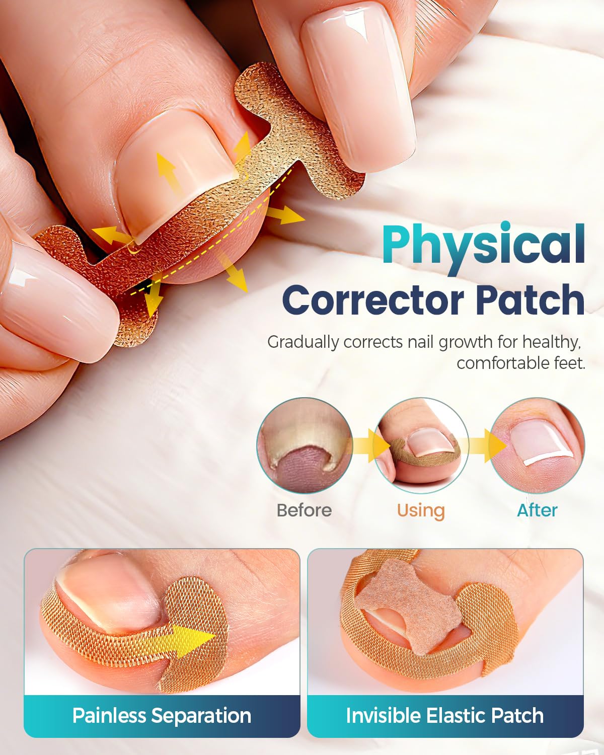 Step by step demonstration showing the double ended nail lifter tool elevating a thick curved toenail for safe home pedicure maintenance.