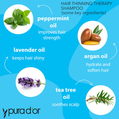 PURA D'OR plant based herbal blend shampoo for men and women displayed against a clean background