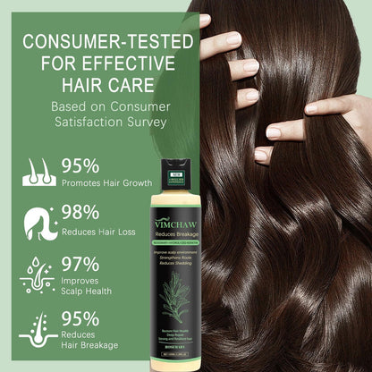 Back label view of organic rosemary hair fall control shampoo showing ingredients.