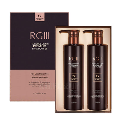 Cosmocos RG3 anti hair fall shampoo packaging showing the Korean red ginseng details.