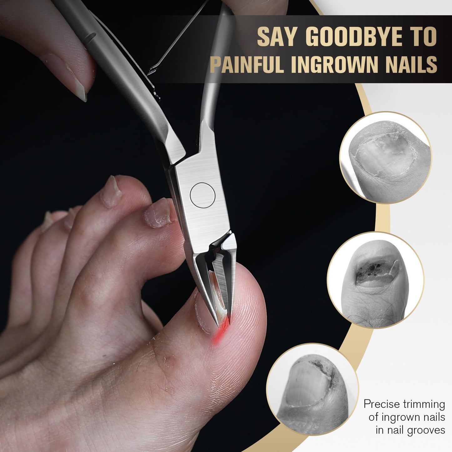 Close up of 16mm straight blade on Feryes toenail clipper