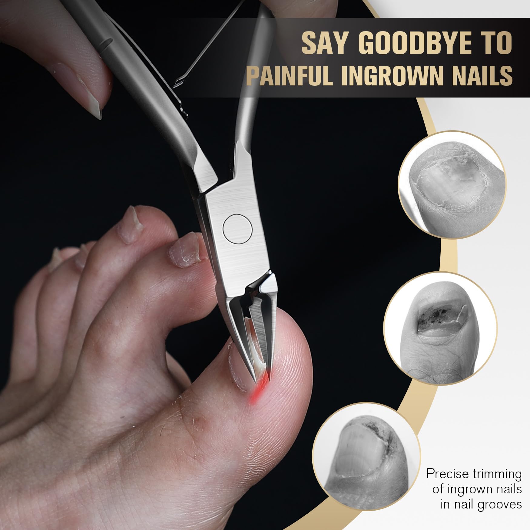 Close up of 16mm straight blade on Feryes toenail clipper