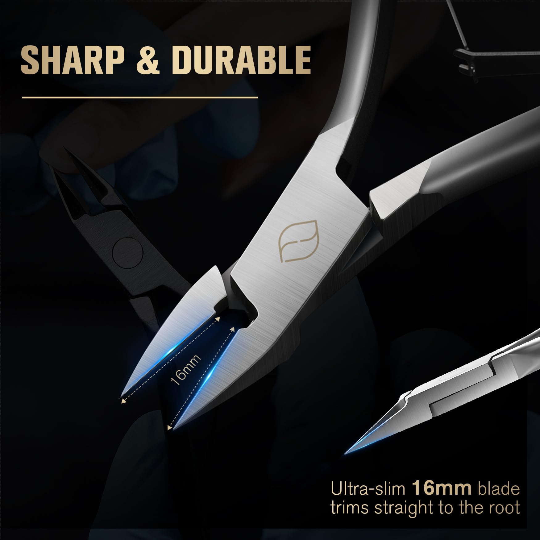 Side profile of Feryes stainless steel nail clipper for seniors