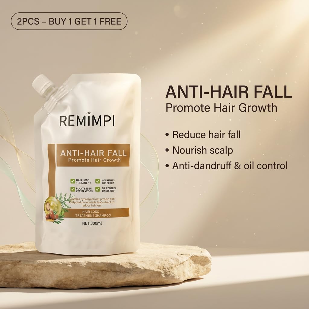 Remimpi ginger and ginseng shampoo pouch back ingredients label