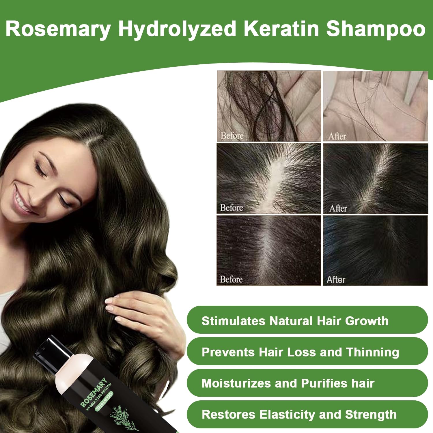 REAXI hair growth and thickening shampoo showing 200ml packaging label detail