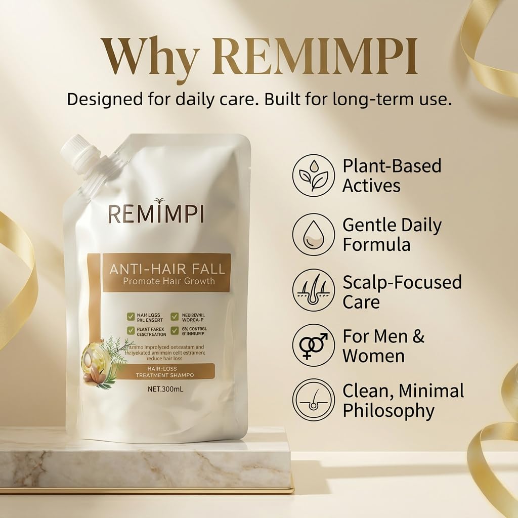 Close up shot of REMIMPI authentic packaging with ingredients list visible.