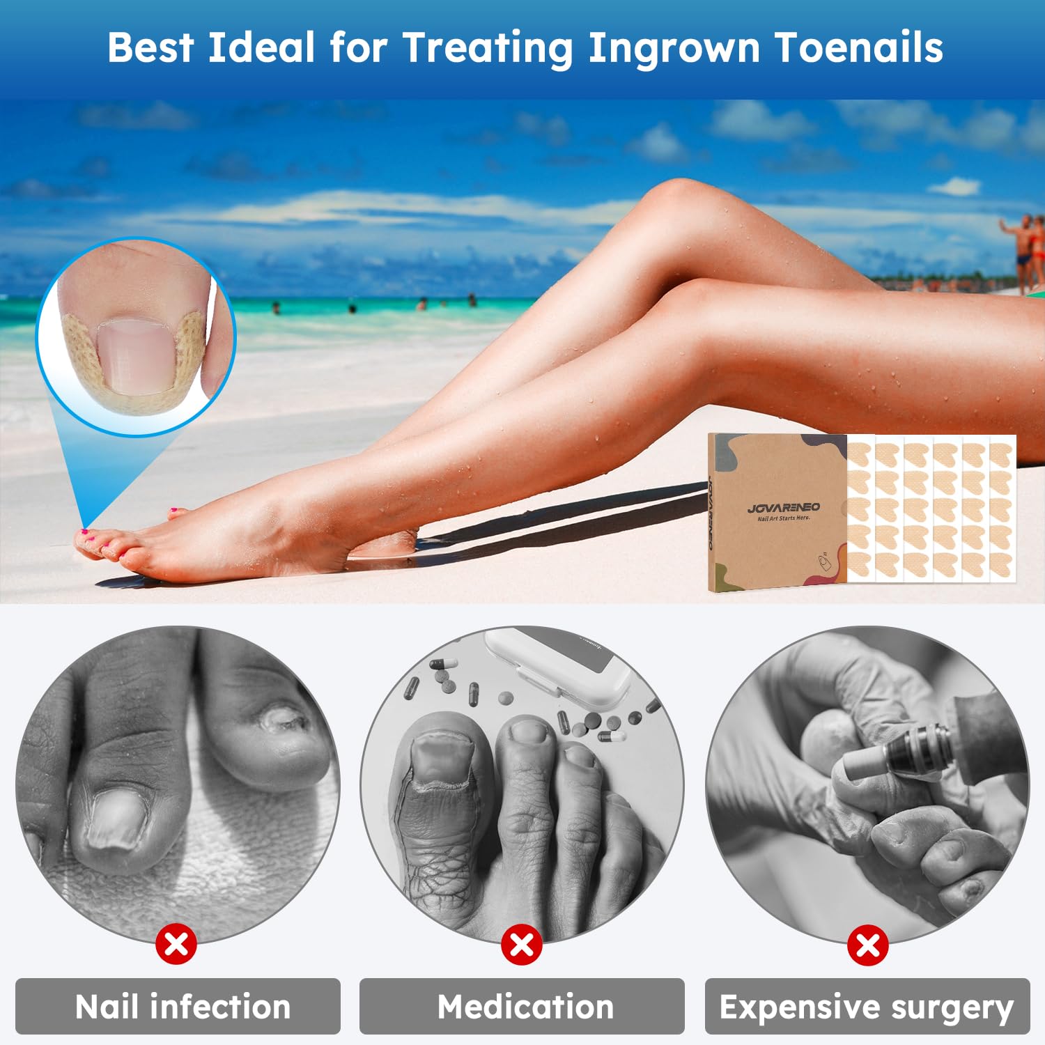 Before and after comparison using professional toe alignment patches for pain relief.
