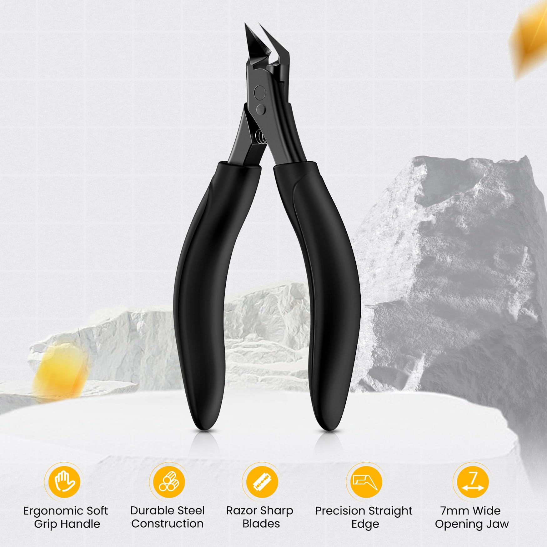 Bezox stainless steel toenail clippers black matte finish