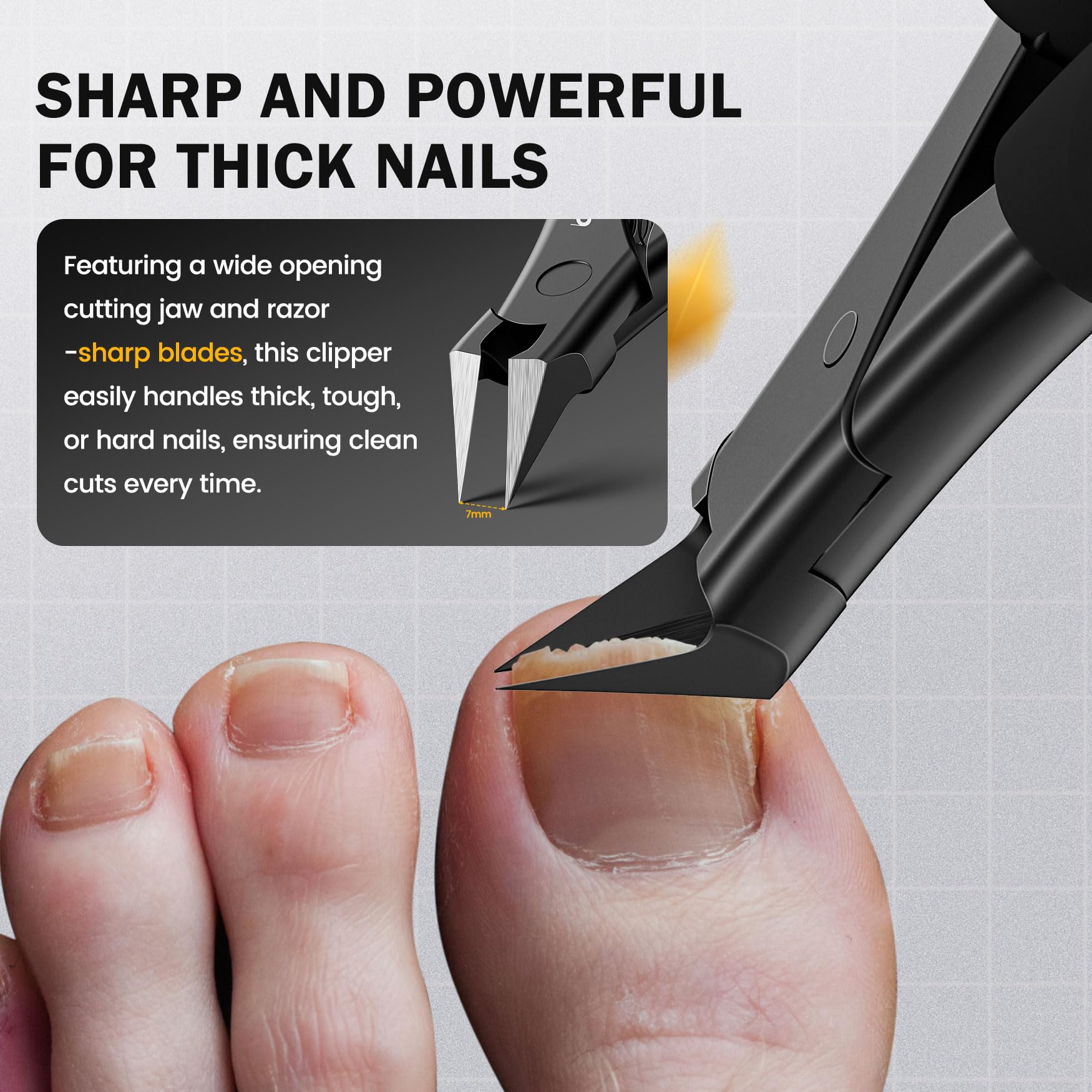 Bezox ergonomic long handle toenail clippers for seniors
