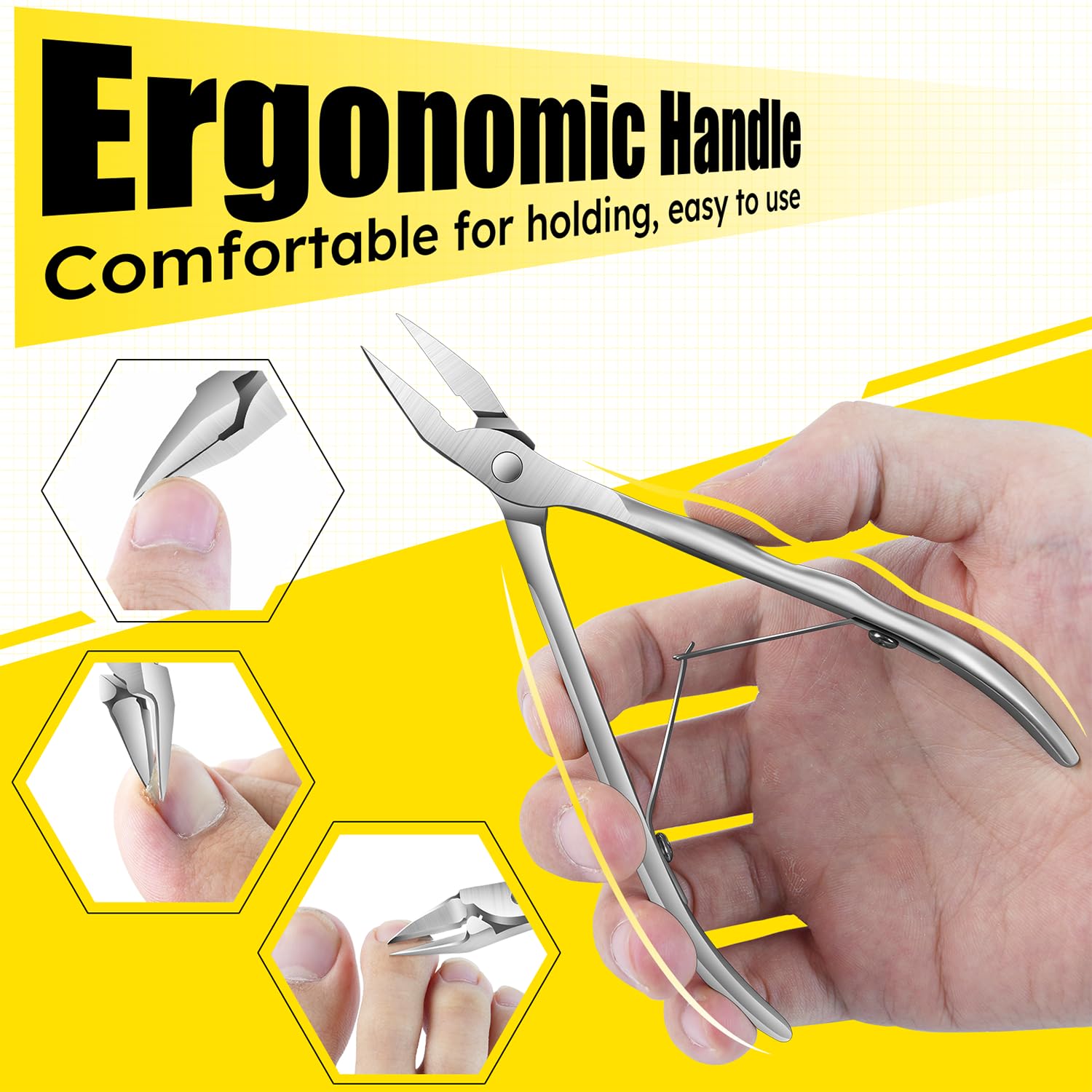Side profile of the professional podiatrist pedicure tool showcasing the ergonomic handle mechanism