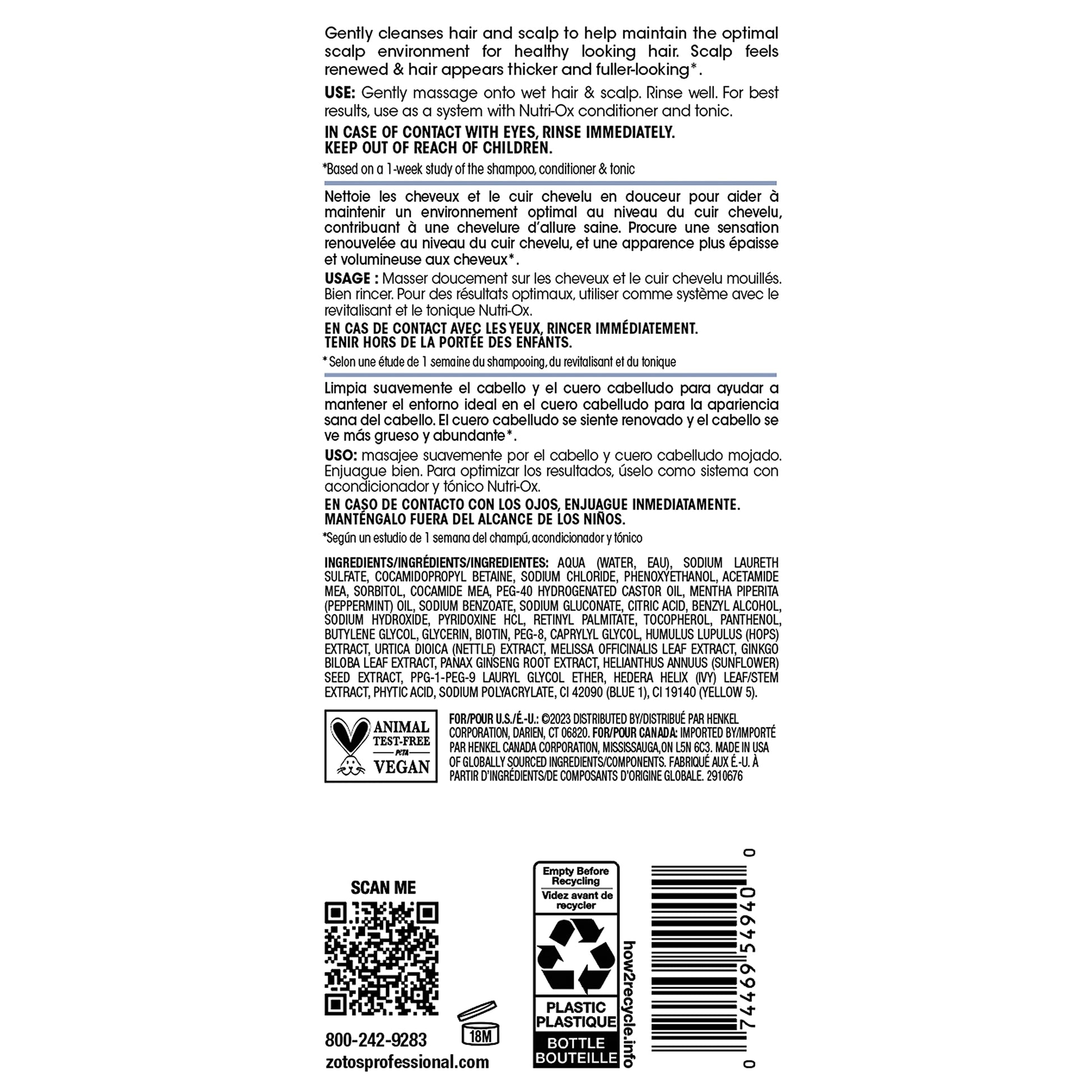 Nutri-Ox premium USA imported hair care solution packaging base