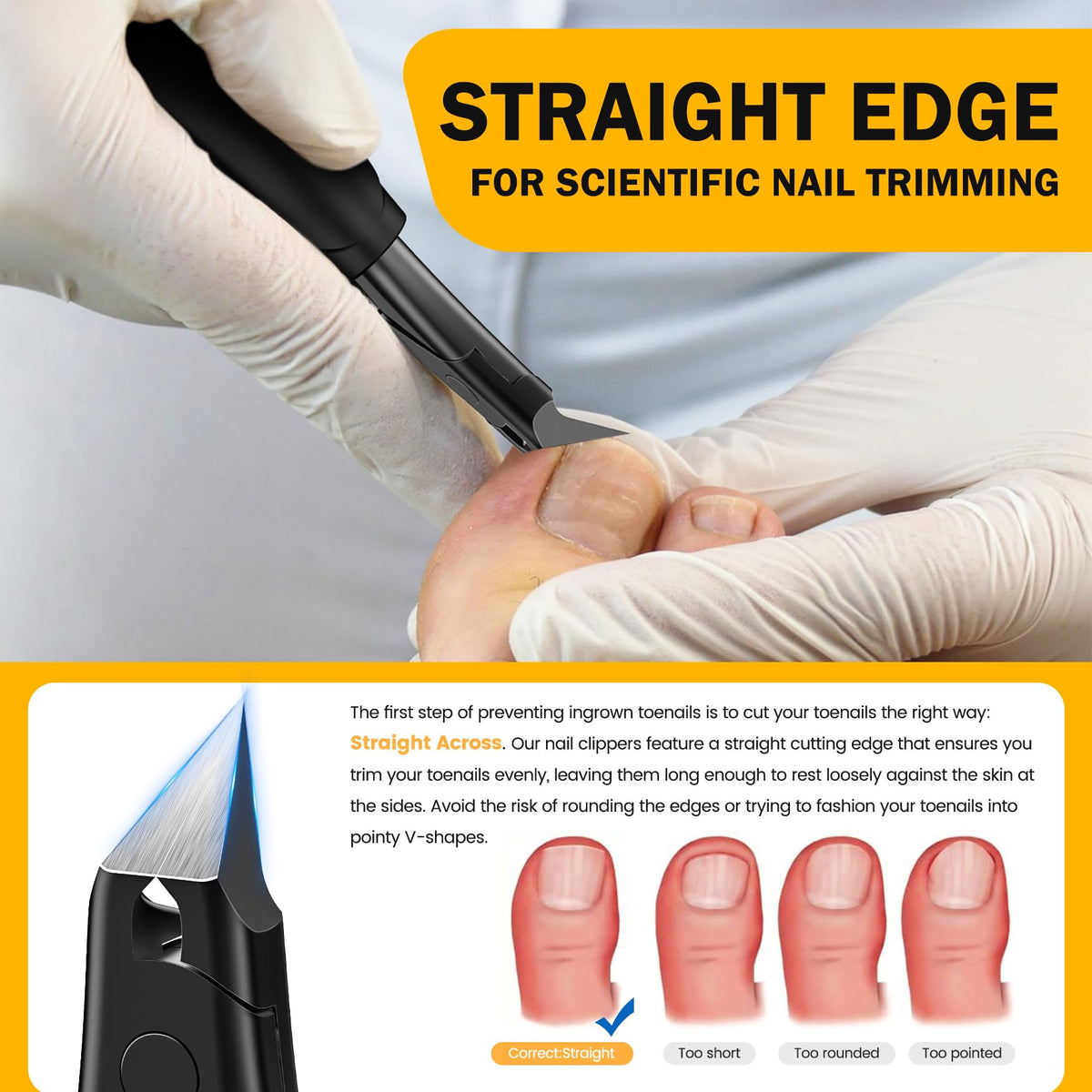 Bezox nail care tool for thick toenails and pedicure