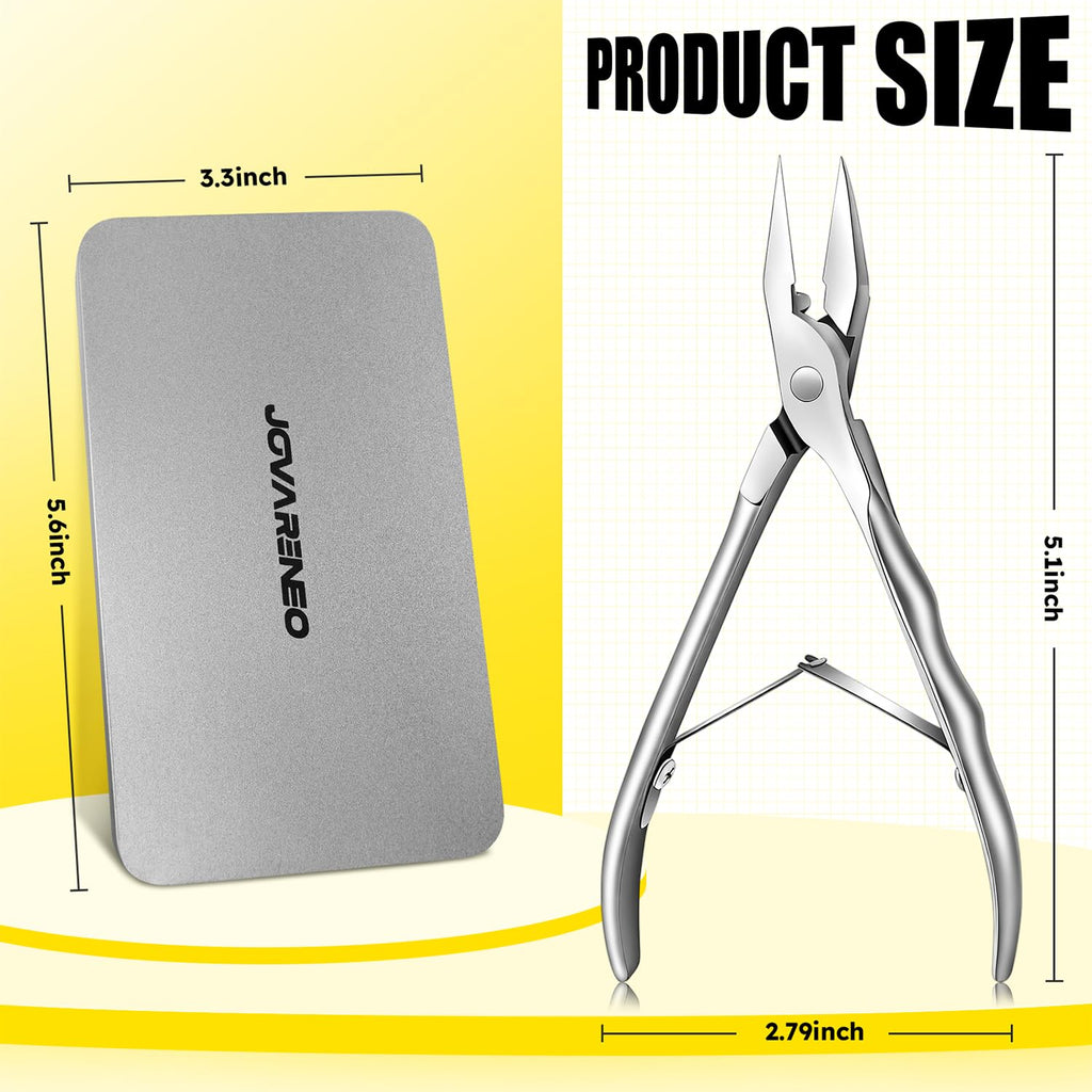 Premium grooming tool packaging for senior foot care showcasing rust resistant steel construction