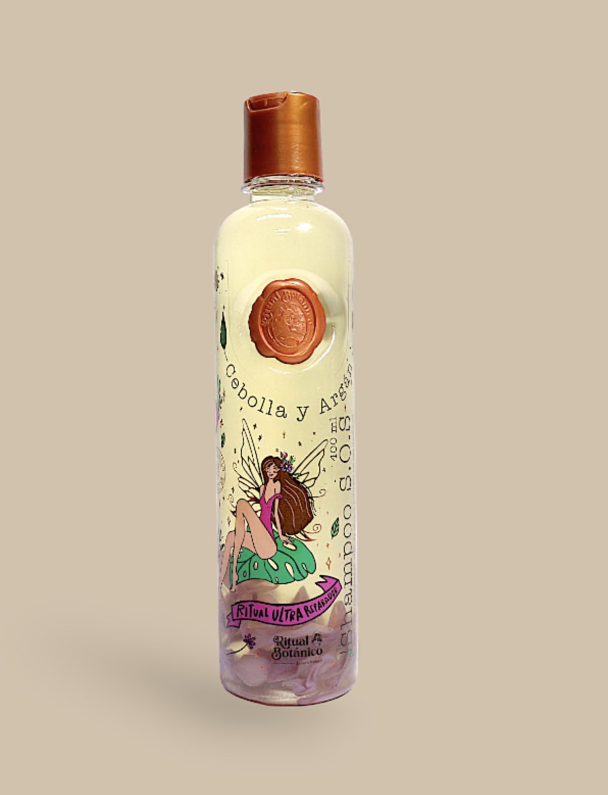 Authentic Ritual Botanico S.O.S clarifying and nourishing shampoo bottle displaying ingredients list