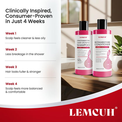 Lemcuh anti hair fall shampoo texture and premium packaging close up