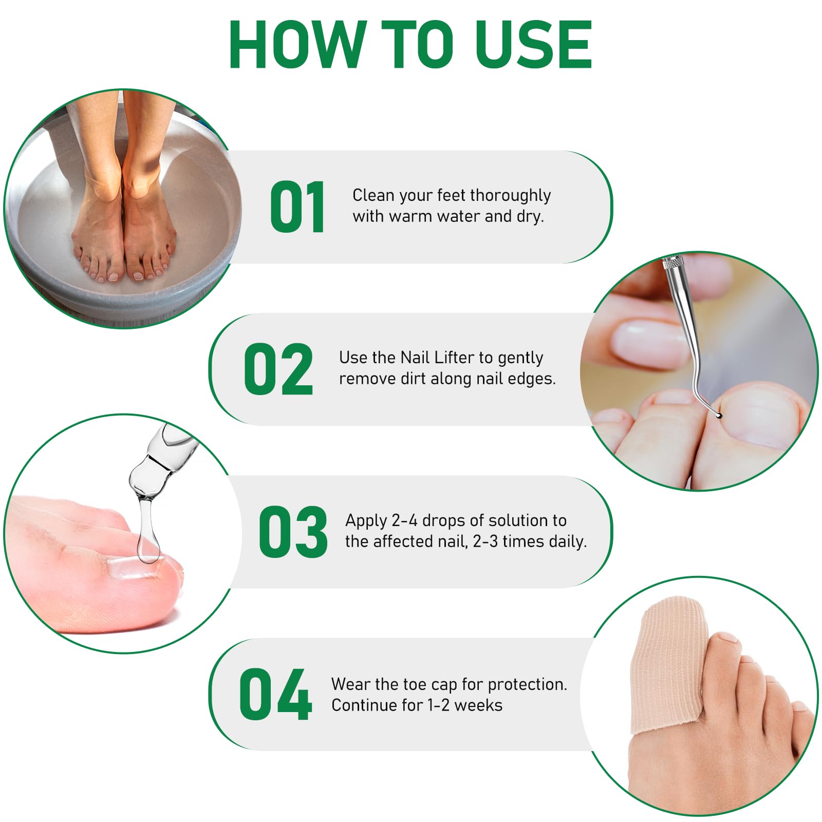 Close up view of Totclear ingrown toenail relief tools
