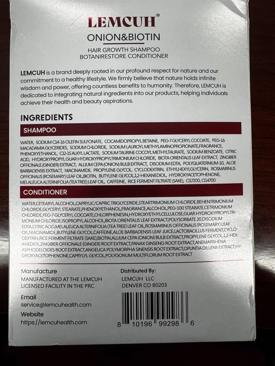 Complete Lemcuh 25 Fluid Ounce shampoo and conditioner set display