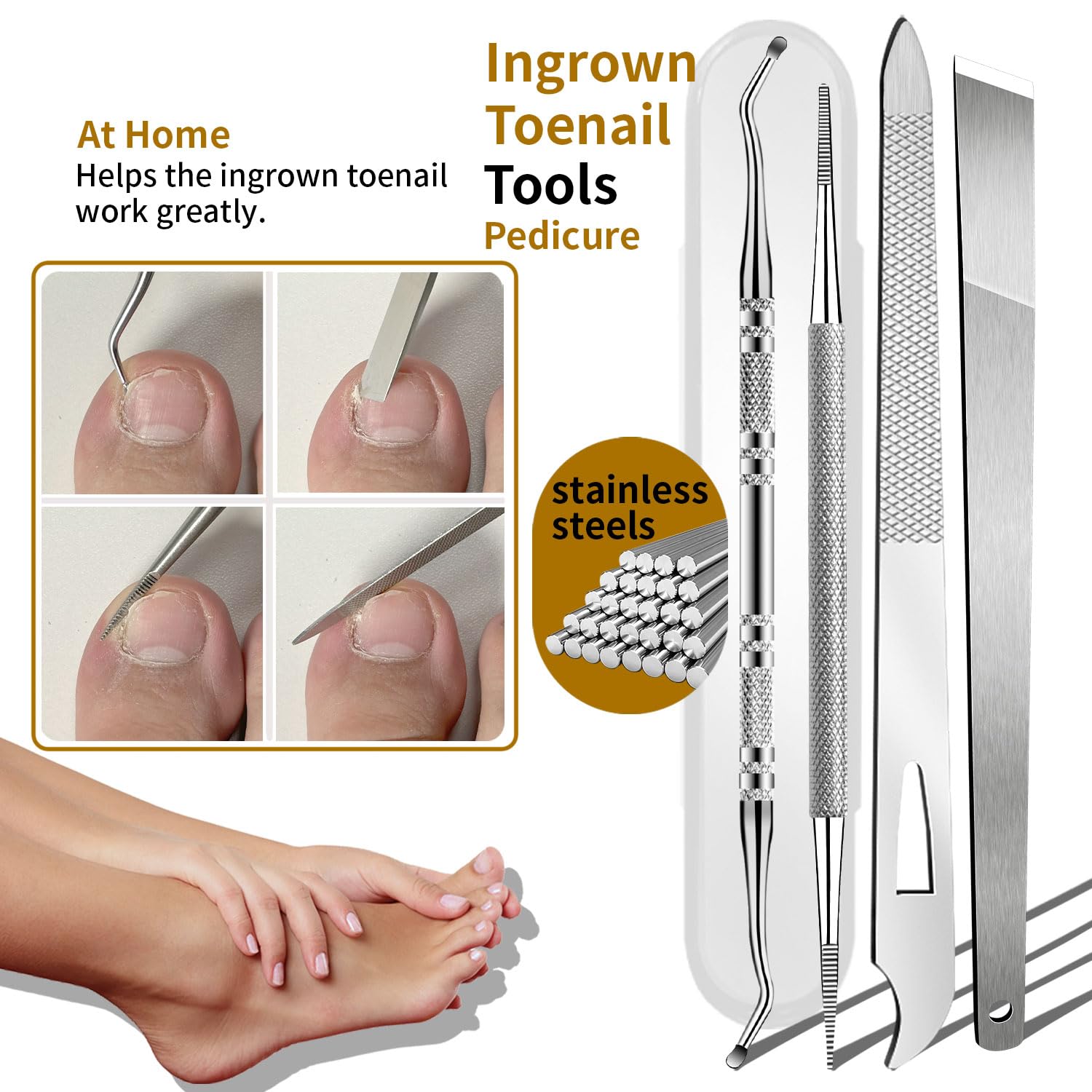 EBEWANLI pedicure kit tools for thick toenail trimming