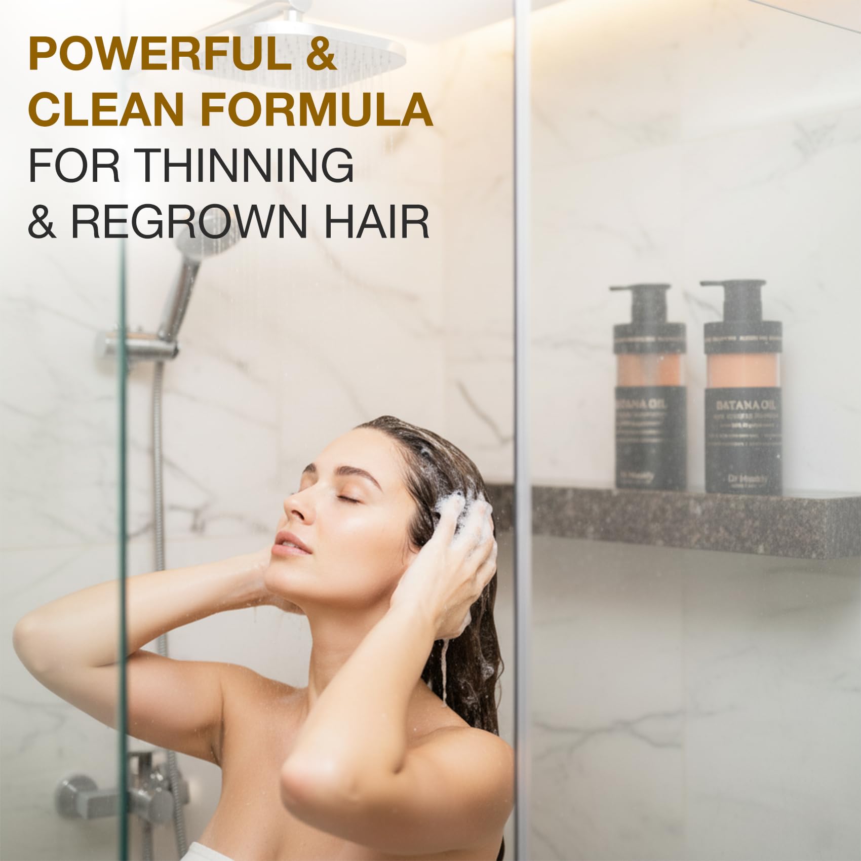 Sulfate free anti hair loss shampoo set with natural herbal scent for scalp care