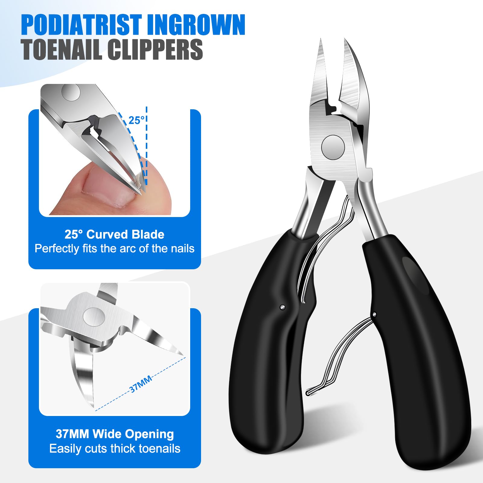 Fumax heavy duty toenail clipper set with blue case