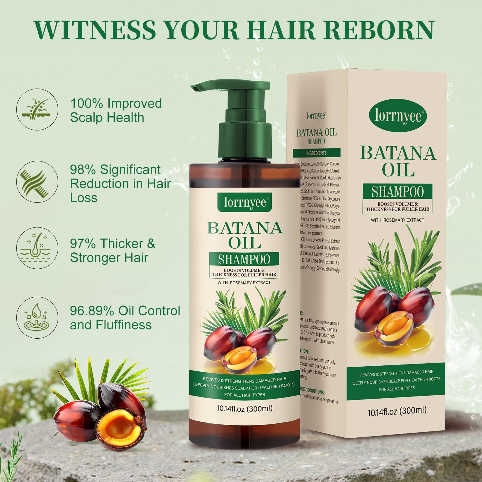 Rich lathering rosemary and batana oil shampoo for dry and damaged hair types