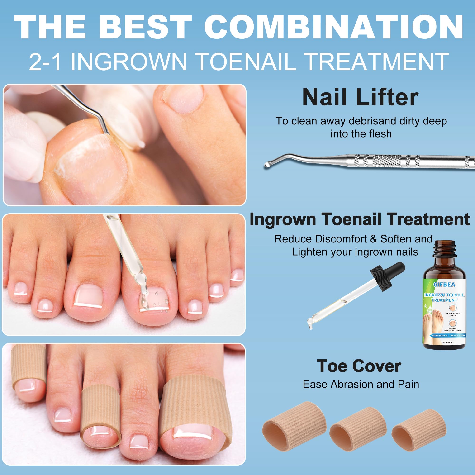 Close up of Gifbea softening drops for ingrown toenails