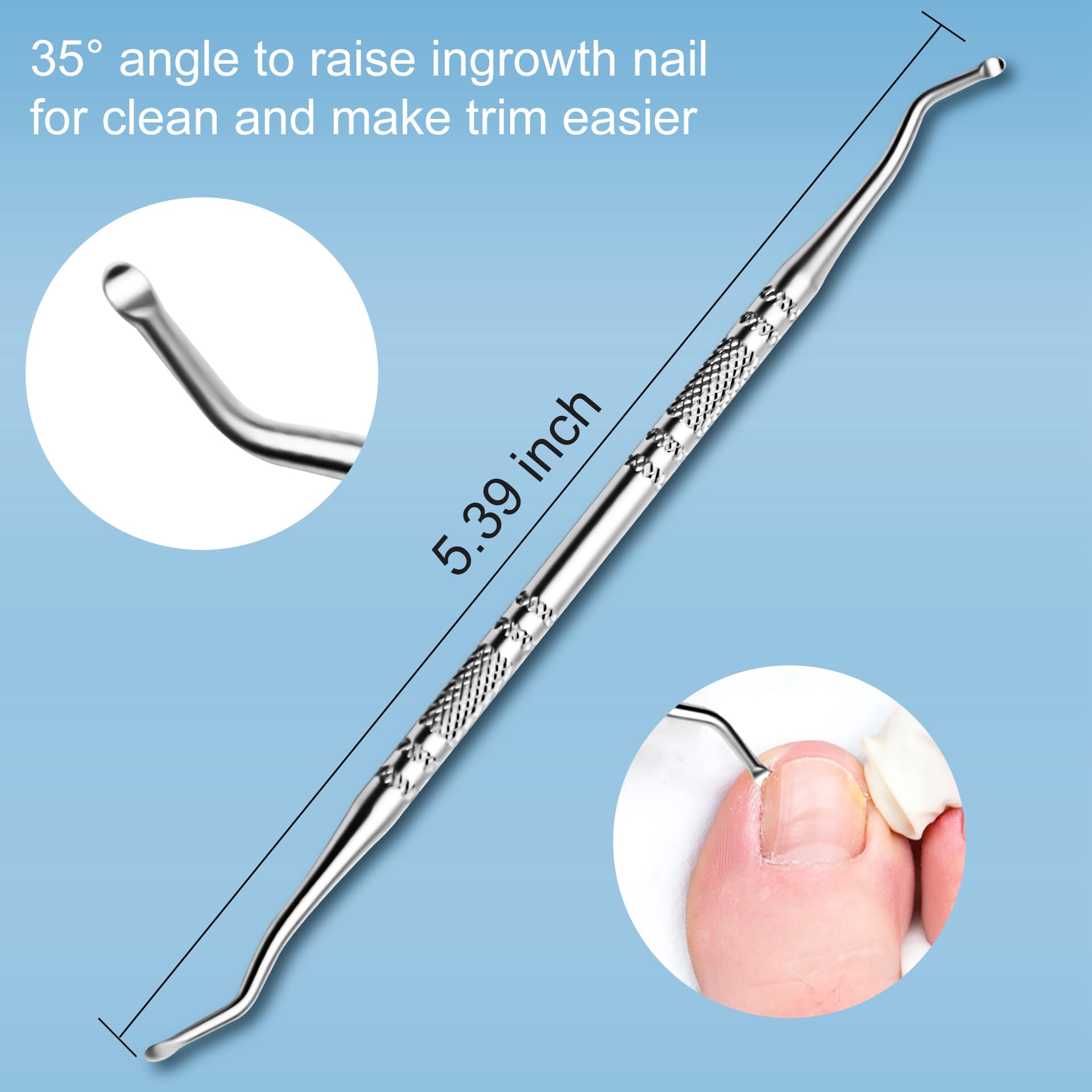 Top down view of full ingrown toenail care system components