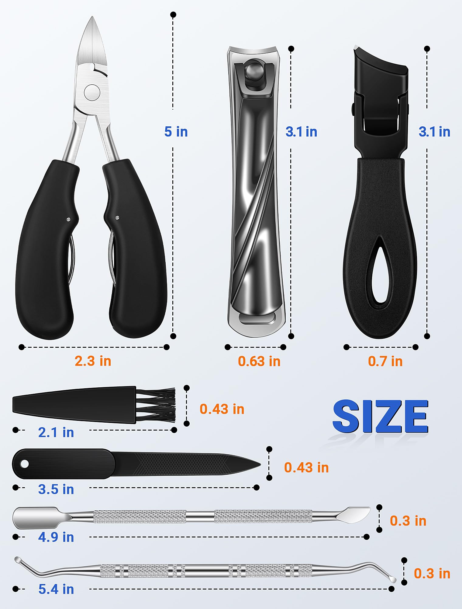 Ergonomic long handle design of Dermode nail clipper