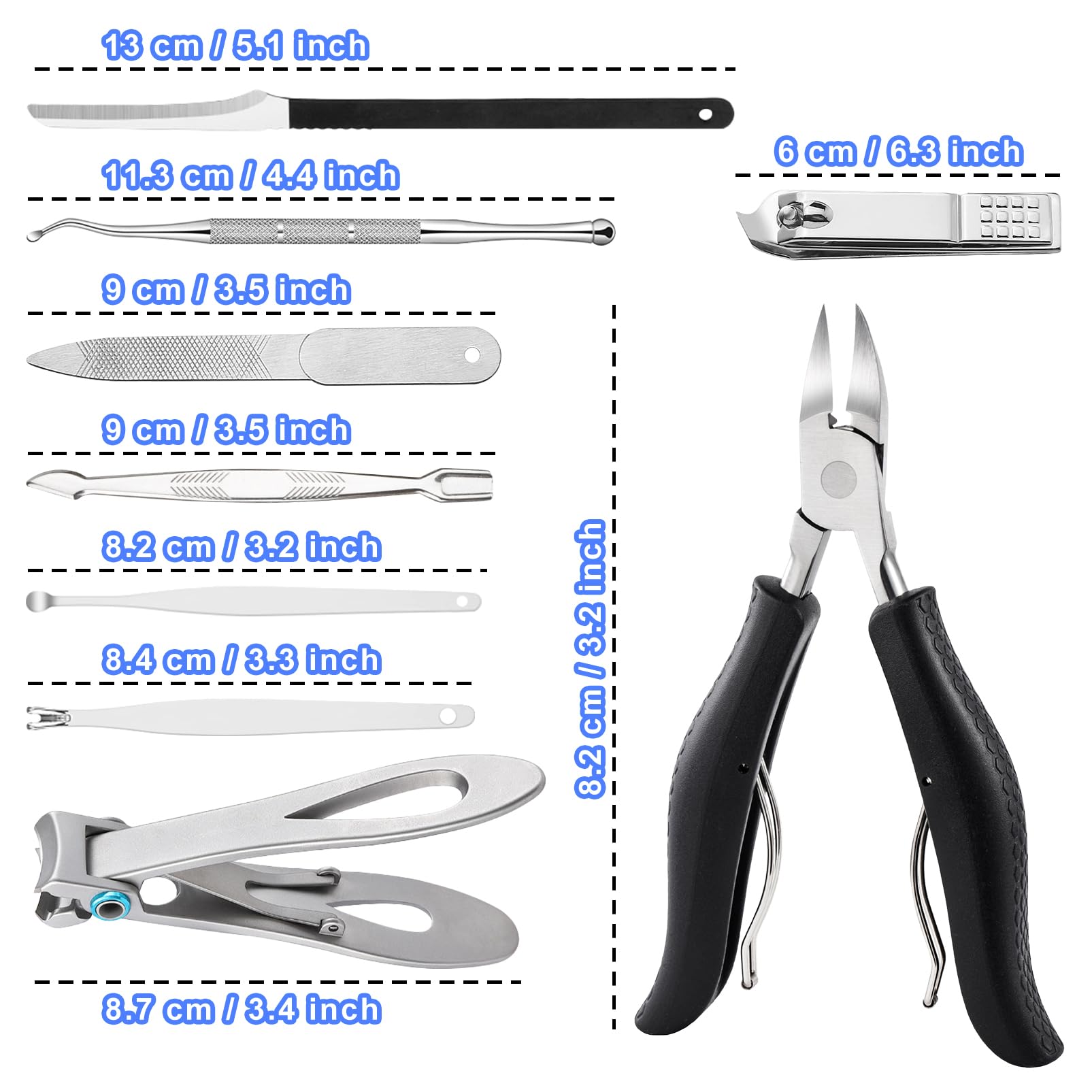 DRMODE wide jaw toenail clipper showing stainless steel blades