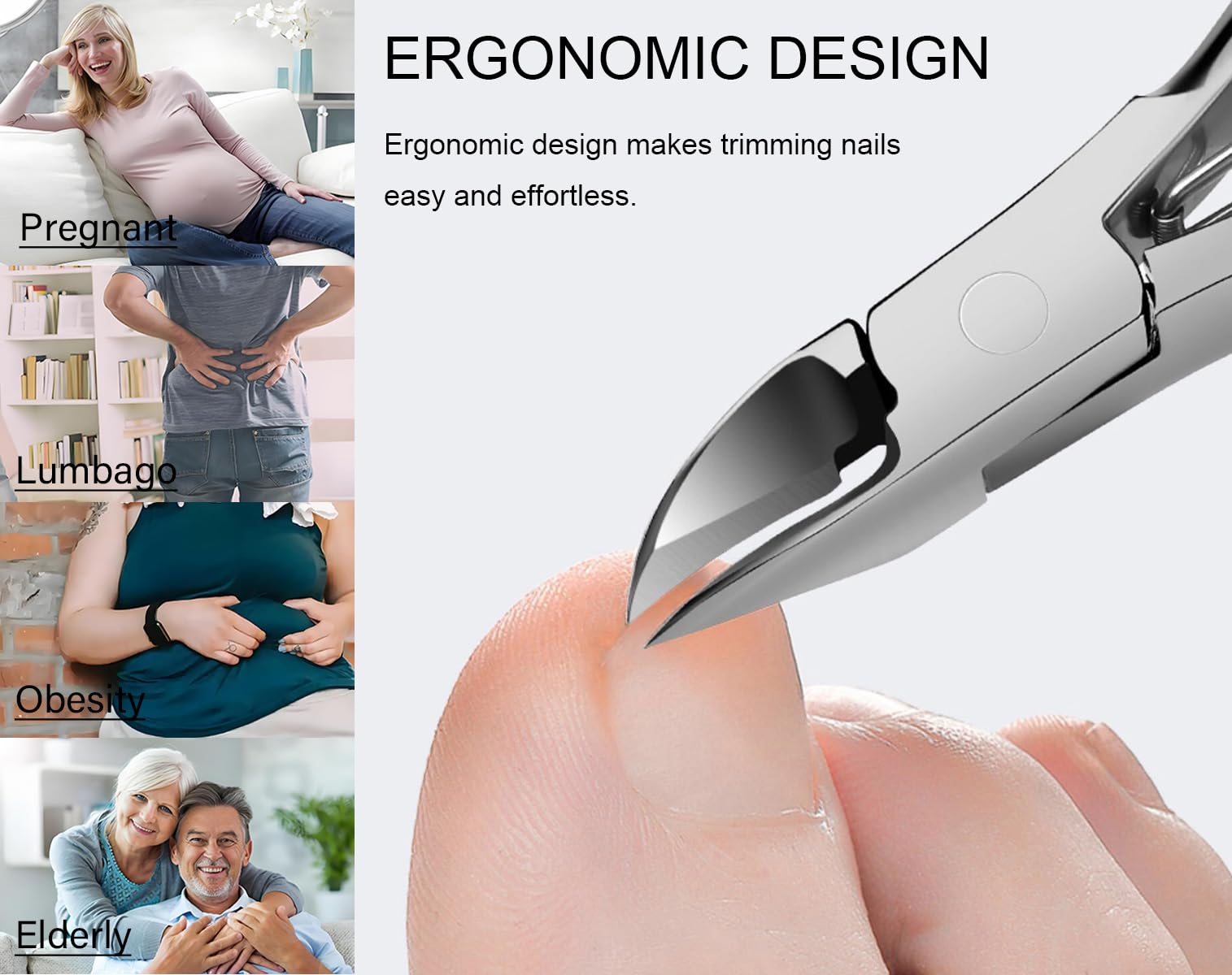 Close up of curved blade on Amar World thick nail clipper