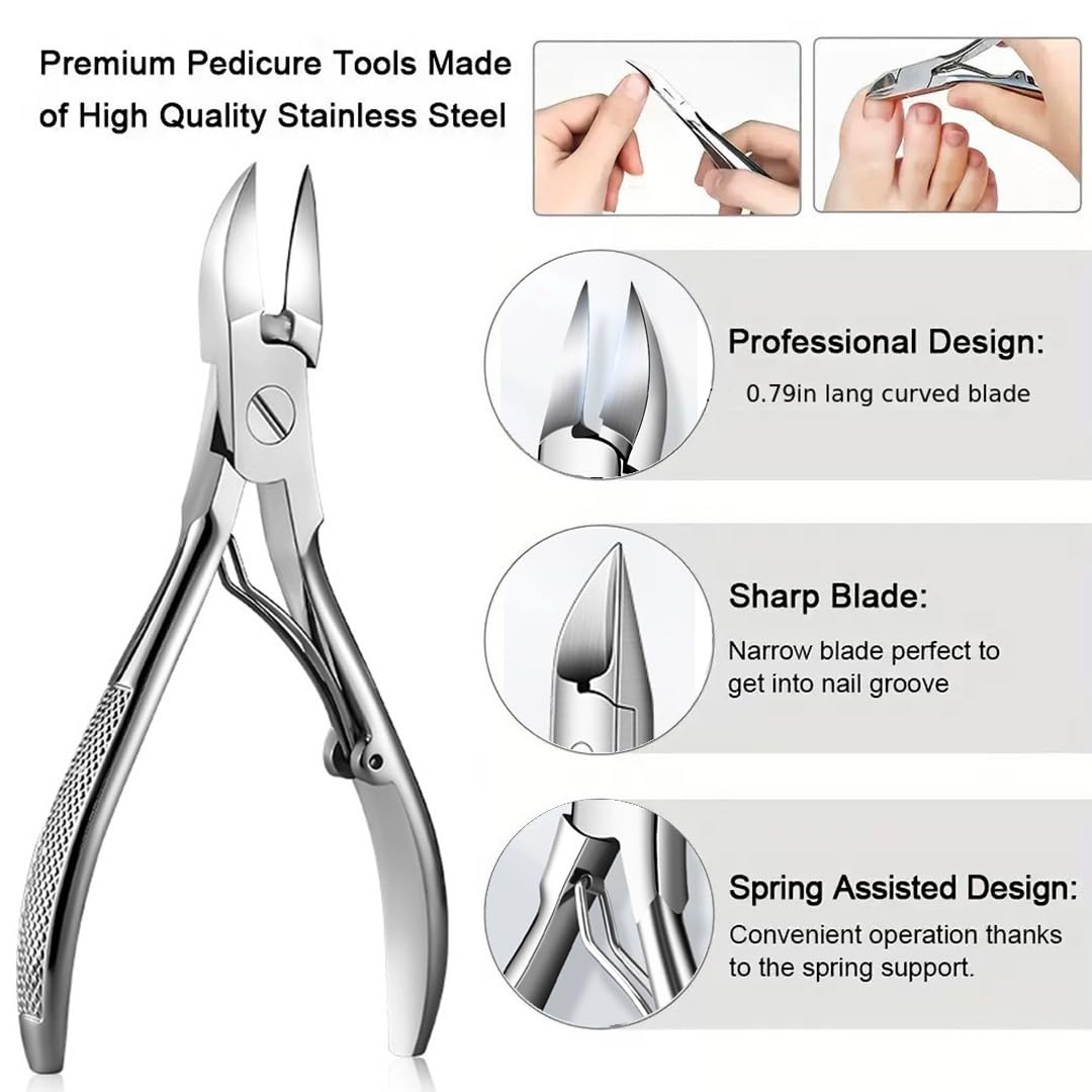 Ergonomic textured handle grip of professional toenail clipper