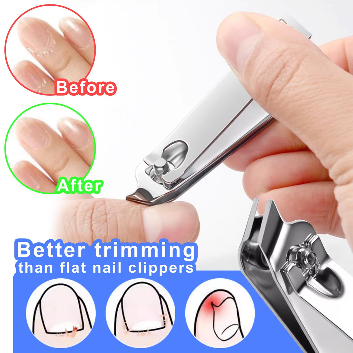 DRMODE toenail clipper set in storage carrying case