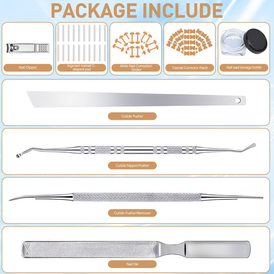 Stainless steel nail lifter and file tools included in the BSolus foot care kit.