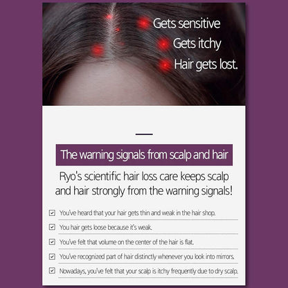 Ryo expert care purple bottle shampoo close up showing product text
