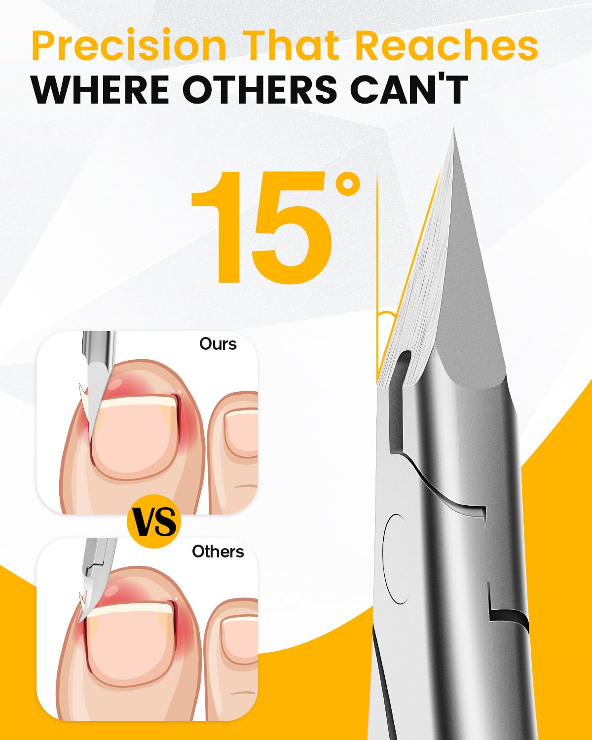BEZOX heavy duty thick nail cutter showcasing the long non slip ergonomic black handle grip.