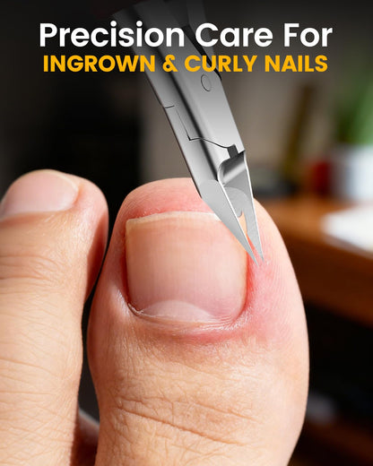 Close up view of the wide jaw opening on the BEZOX podiatrist grade toenail nipper.