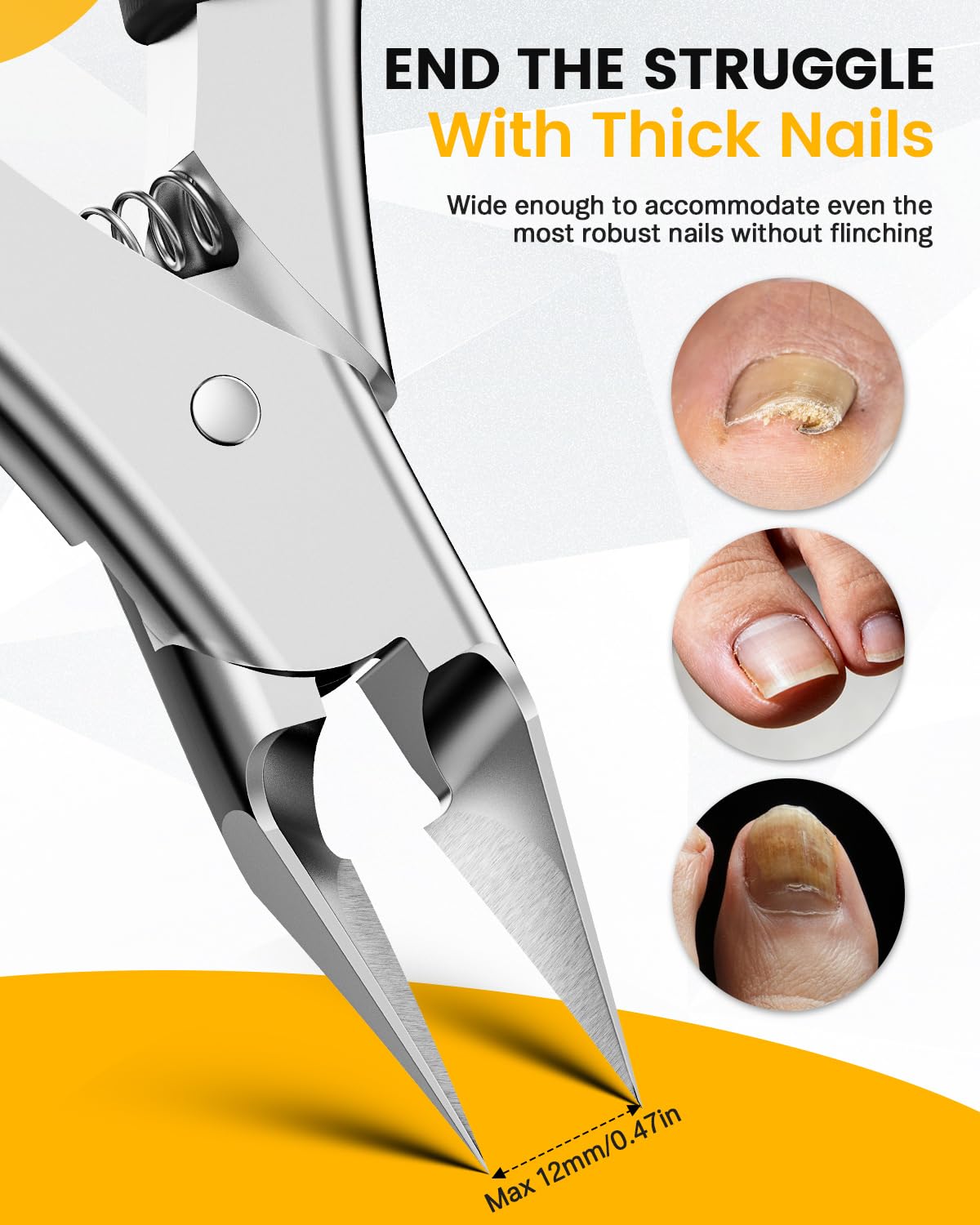 BEZOX professional ingrown nail clipper displaying the flexible double spring design for easy leverage.