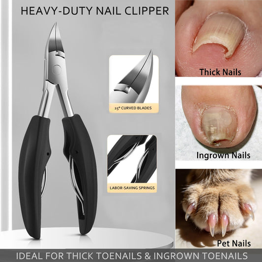 Close up of carbon steel ingrown toenail clipper