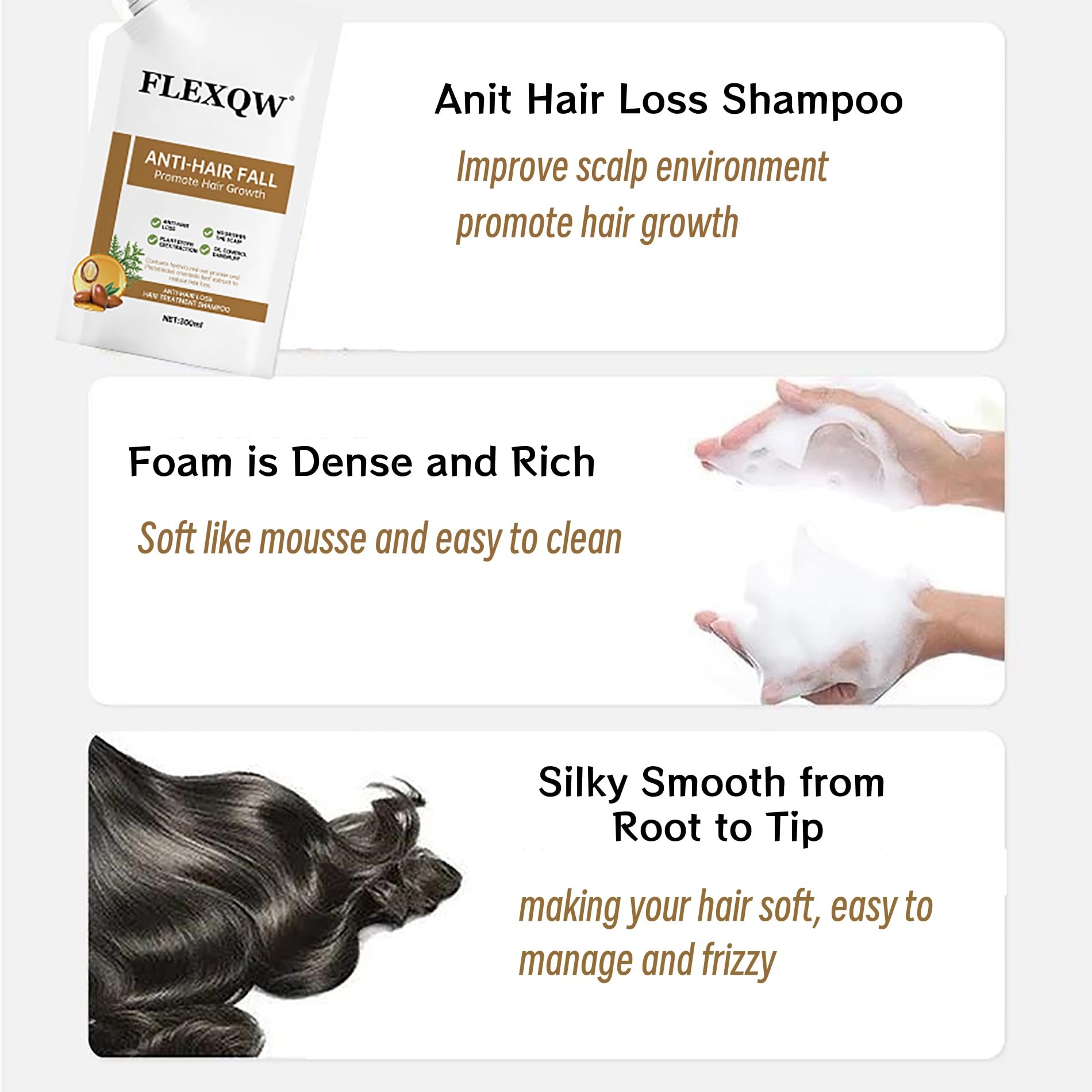 FLEXQW strengthening hair regrowth shampoo for thinning hair scalp care
