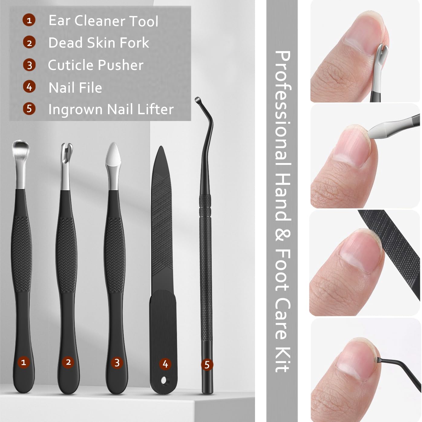 Top view of professional thick nail cutting tools
