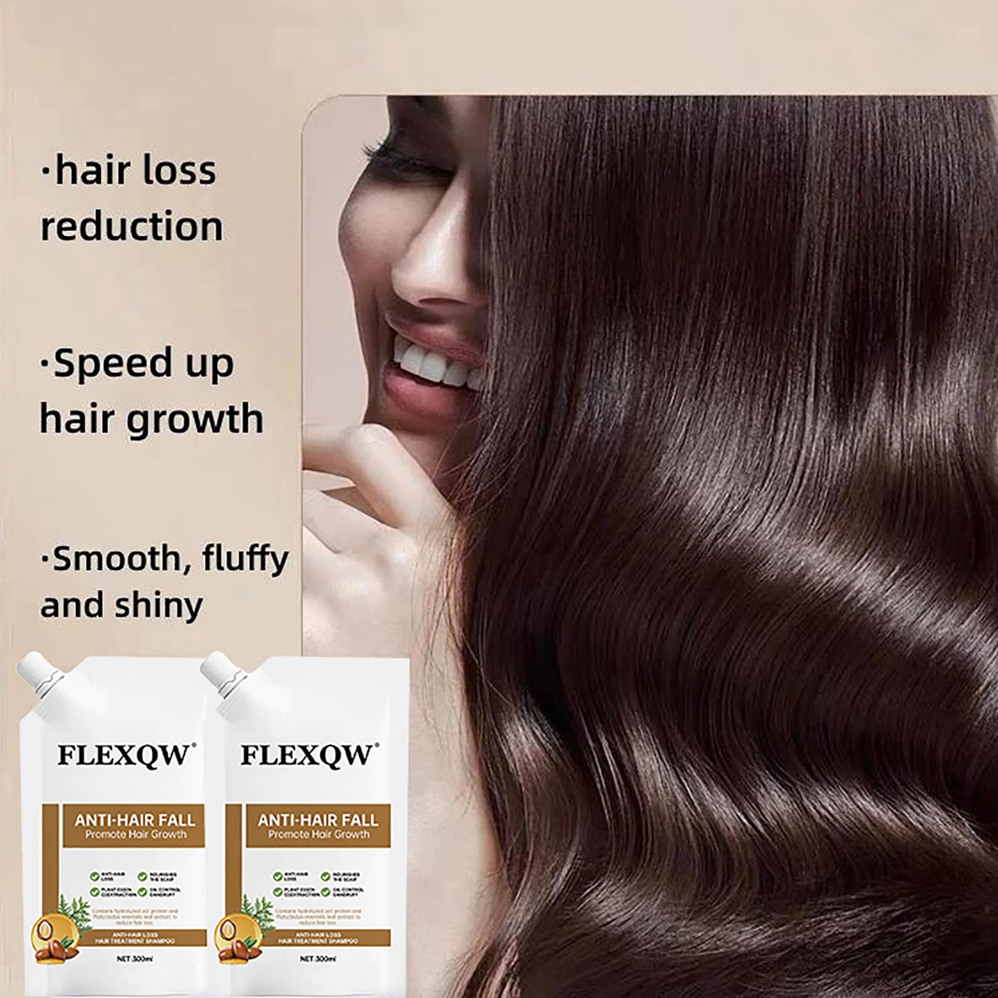 FLEXQW natural plant extract shampoo for female hair loss prevention