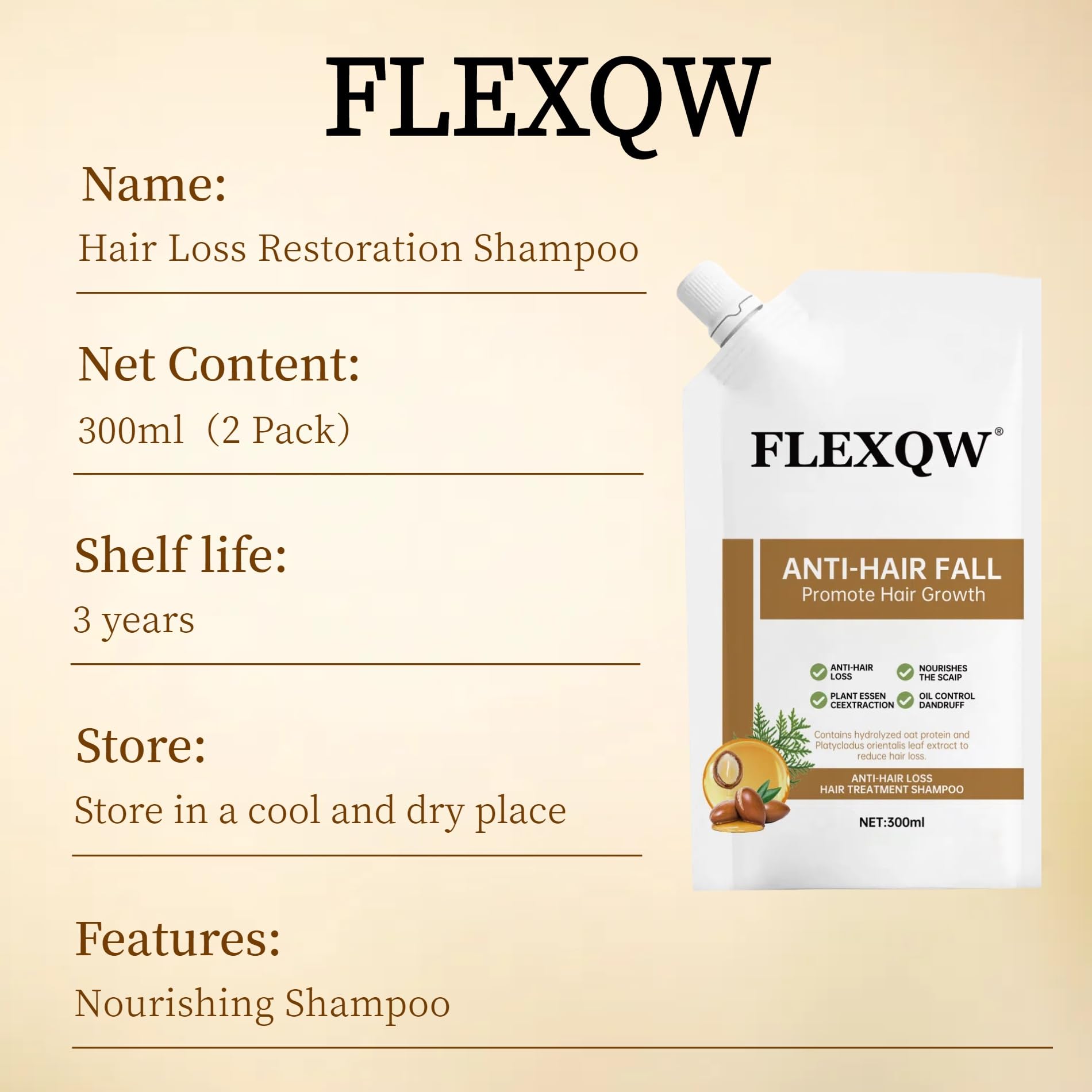 FLEXQW paraben free hair thickening formula twin pack product display