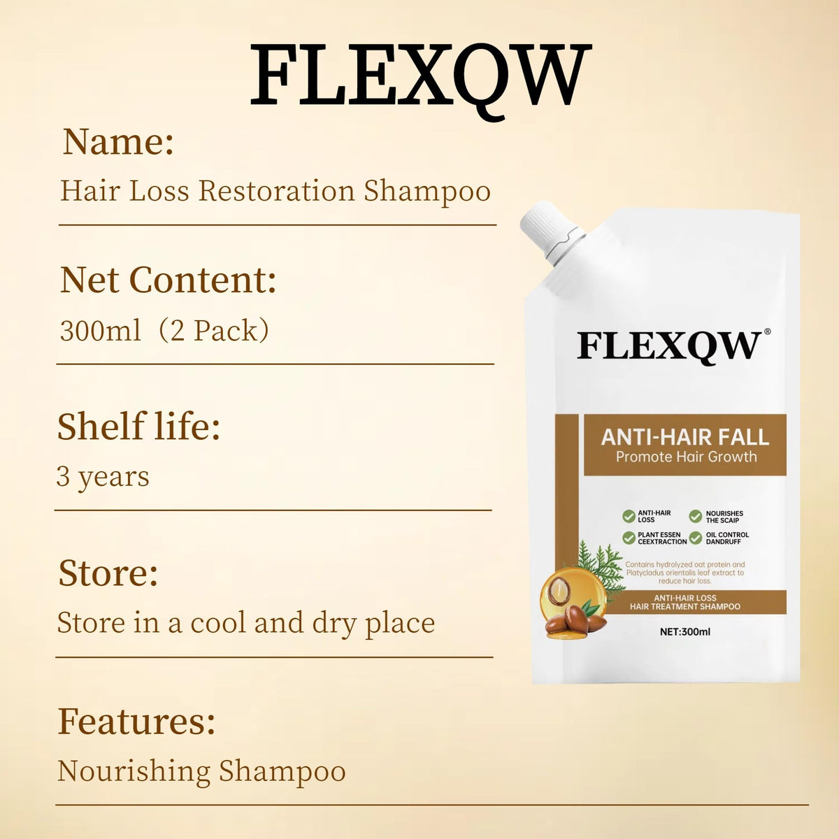Flexqw strengthening shampoo bottles ready for daily routine