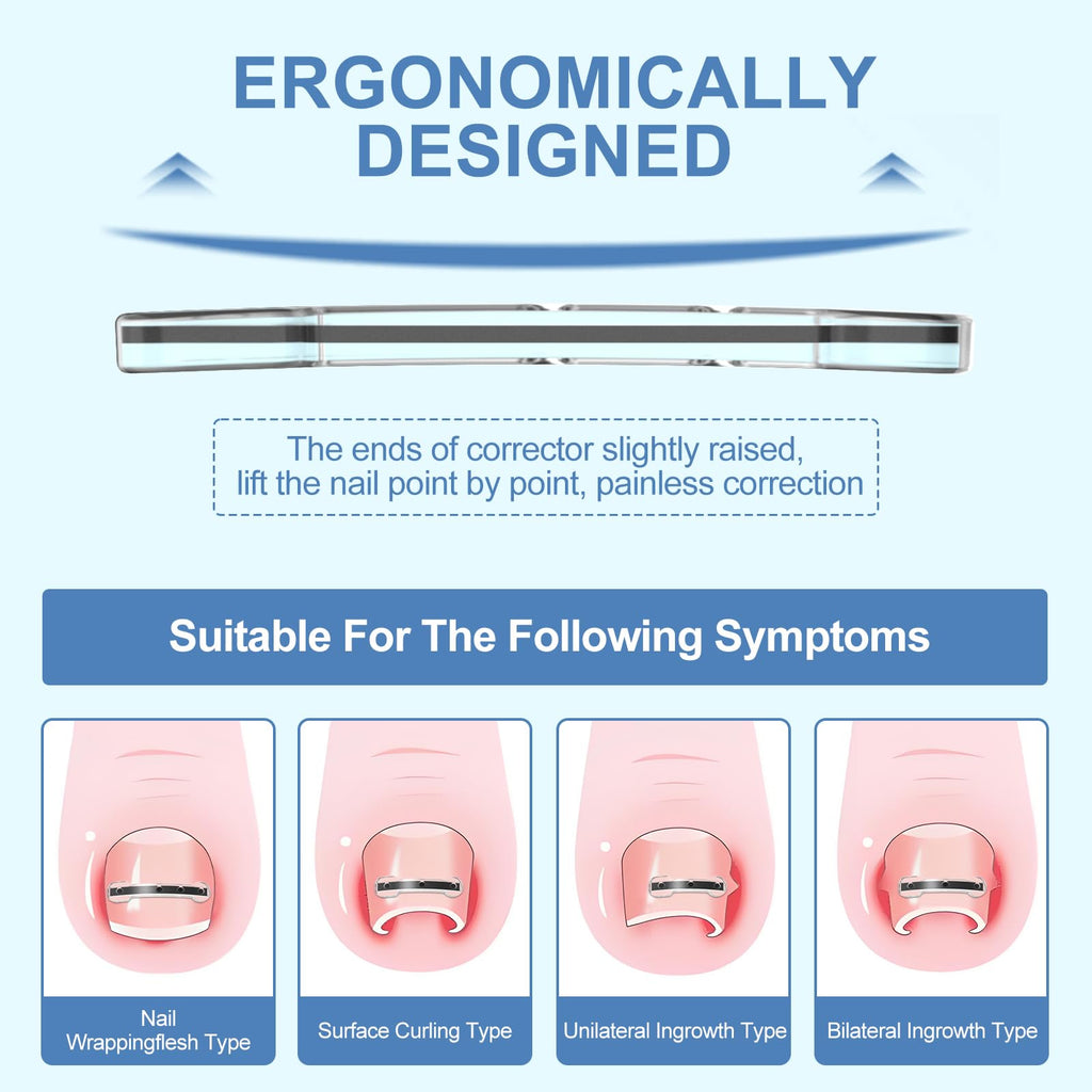 Close up view of the flexible memory alloy strip designed for physical nail lifting