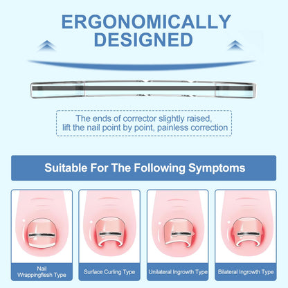 Close up view of the flexible memory alloy strip designed for physical nail lifting