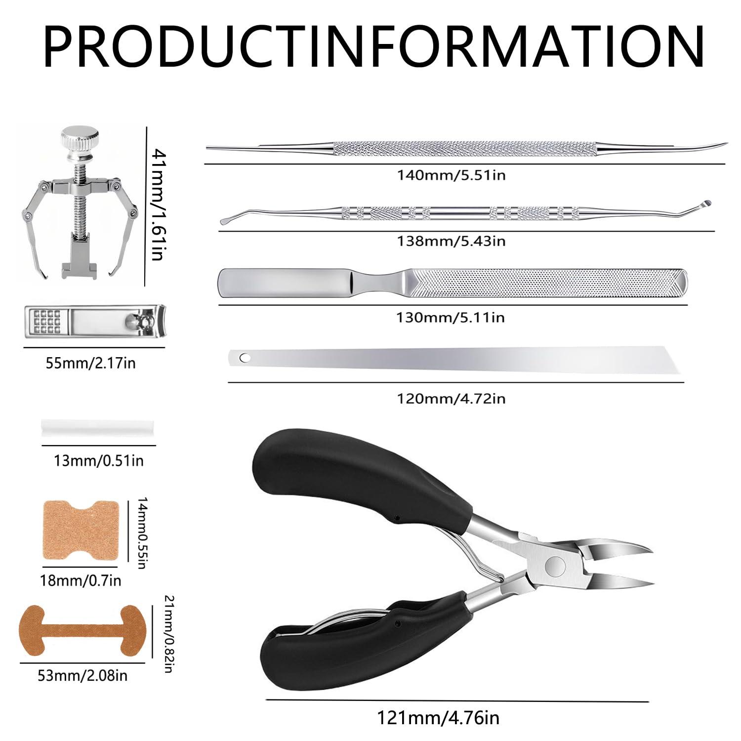 Close up of surgical grade curved steel blade on podiatry nail clipper tool