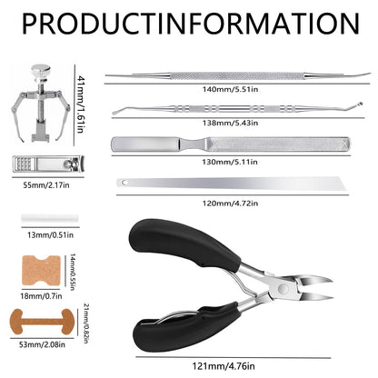 Close up of surgical grade curved steel blade on podiatry nail clipper tool